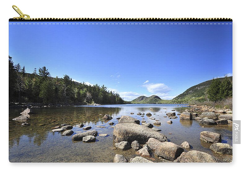 Jordan Pond Zip Pouch featuring the photograph Jordan Pond by Terry DeLuco