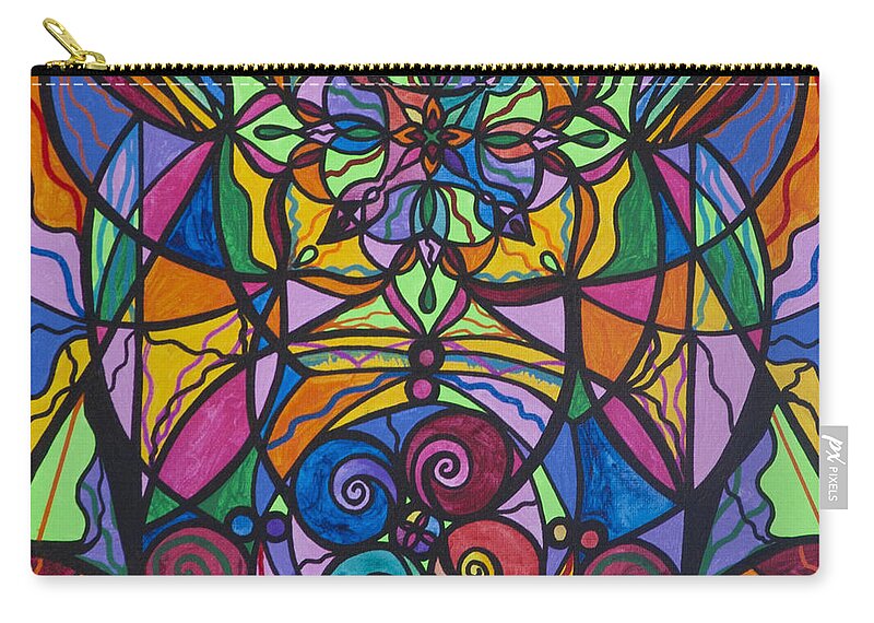 Jovial Optimism Zip Pouch featuring the painting Jovial Optimism by Teal Eye Print Store