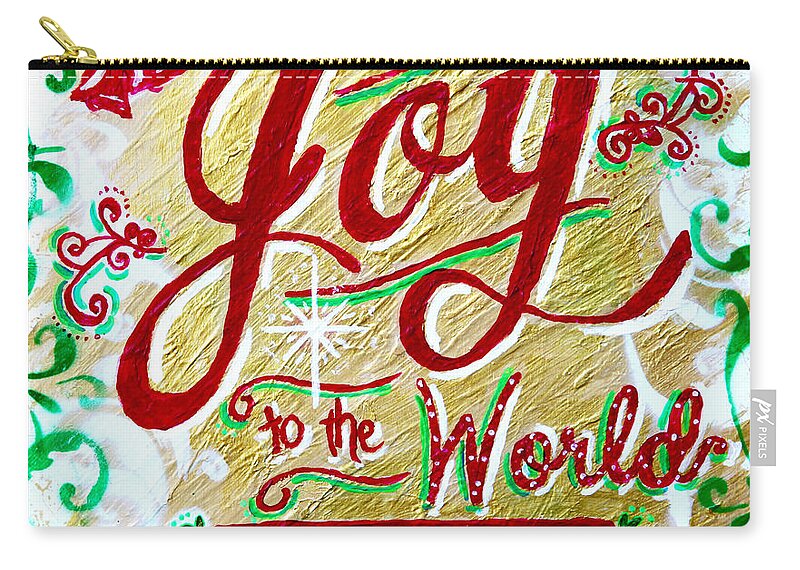 Joy To The World Zip Pouch featuring the painting Joy to the World by Jan Marvin