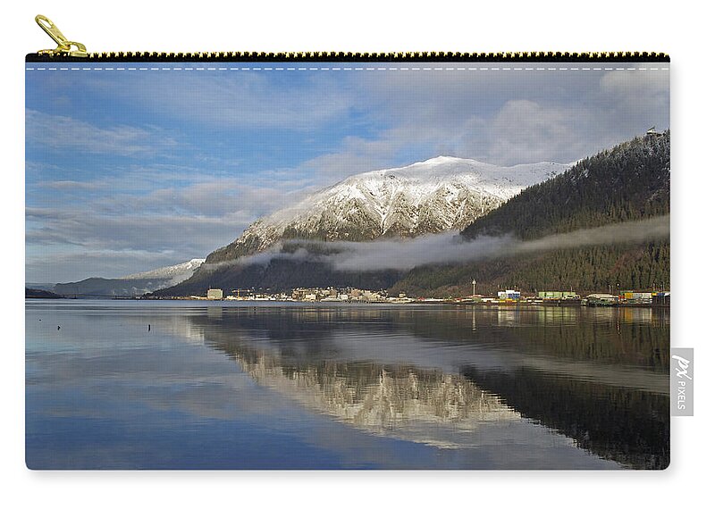 Juneau Zip Pouch featuring the photograph Juneau in Winter by Cathy Mahnke