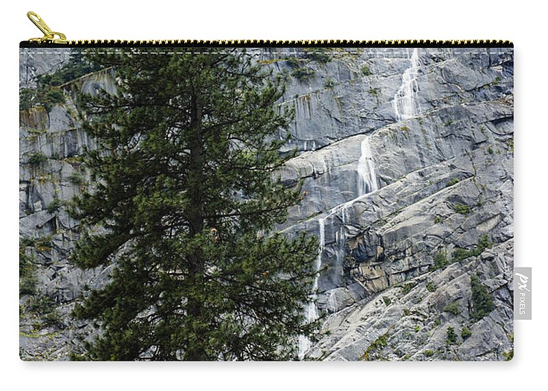 Yosemite Zip Pouch featuring the photograph Just a Trickle by Weir Here And There