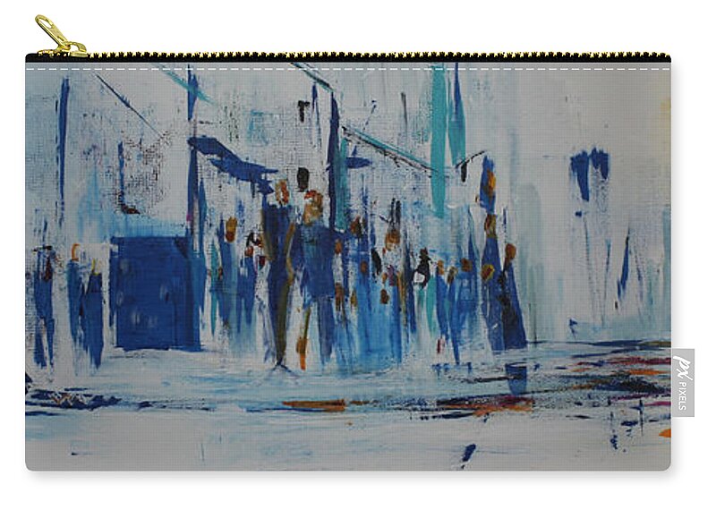 Prints Zip Pouch featuring the painting Just Another Day In New York City by Jack Diamond