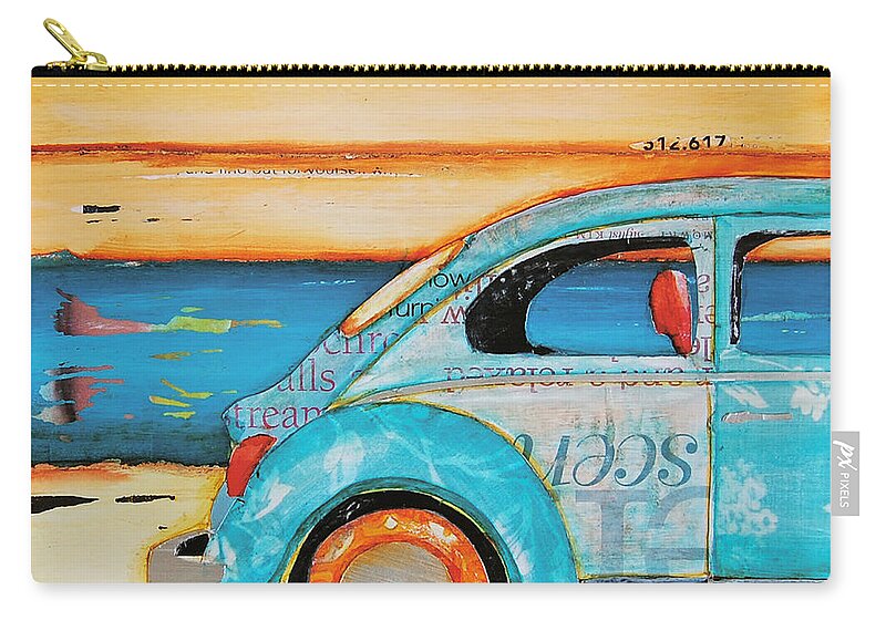 Beach Art Zip Pouch featuring the mixed media Just Roll with It by Danny Phillips