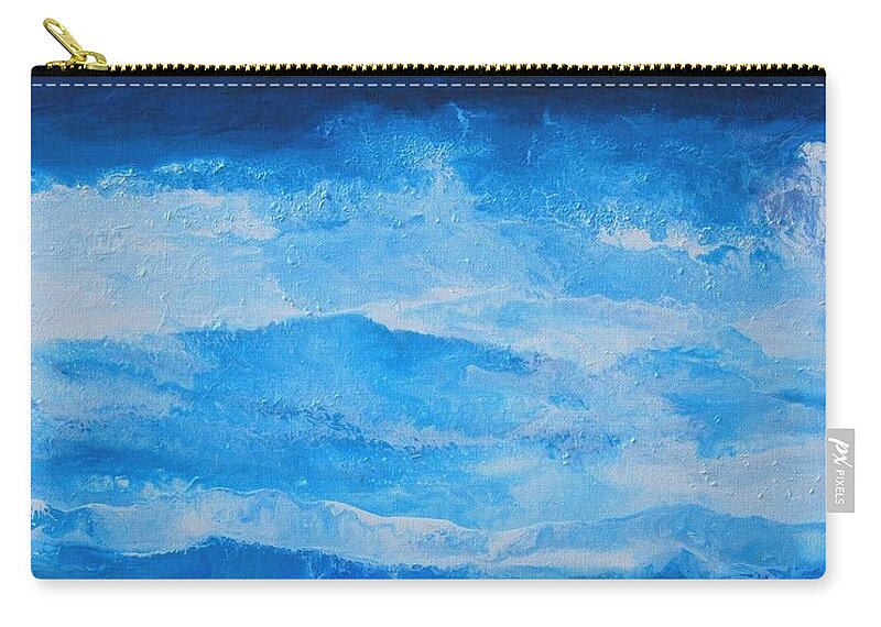 Just Zip Pouch featuring the painting Just the waves by Linda Bailey
