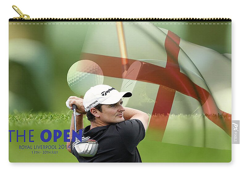 Play Carry-all Pouch featuring the photograph Justin Rose by Spikey Mouse Photography