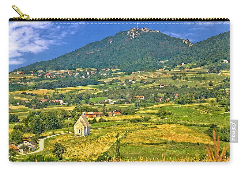 Croatia Zip Pouch featuring the photograph Kalnik mountain green hills scenery by Brch Photography