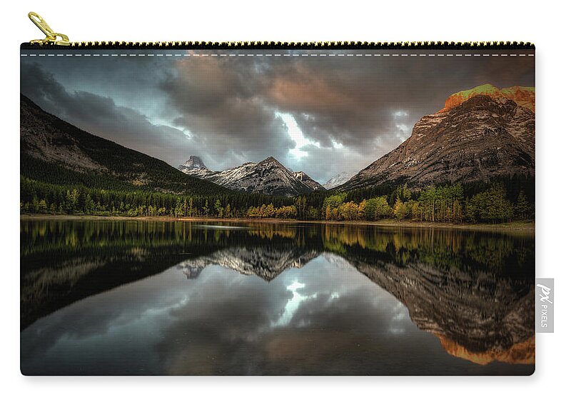 Scenics Zip Pouch featuring the photograph Kananaskis Alberta Mountain Lake by Howard Kilgour