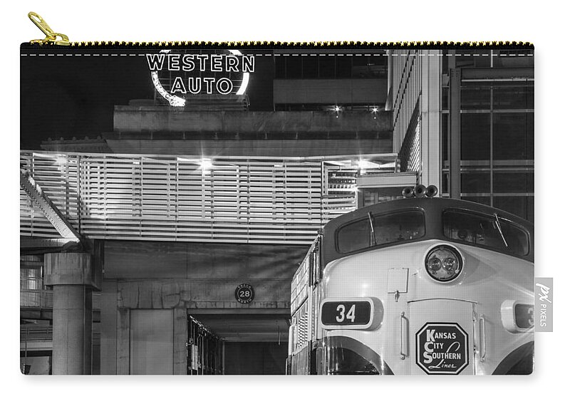 Steven Bateson Zip Pouch featuring the photograph Kansas City Night Train by Steven Bateson