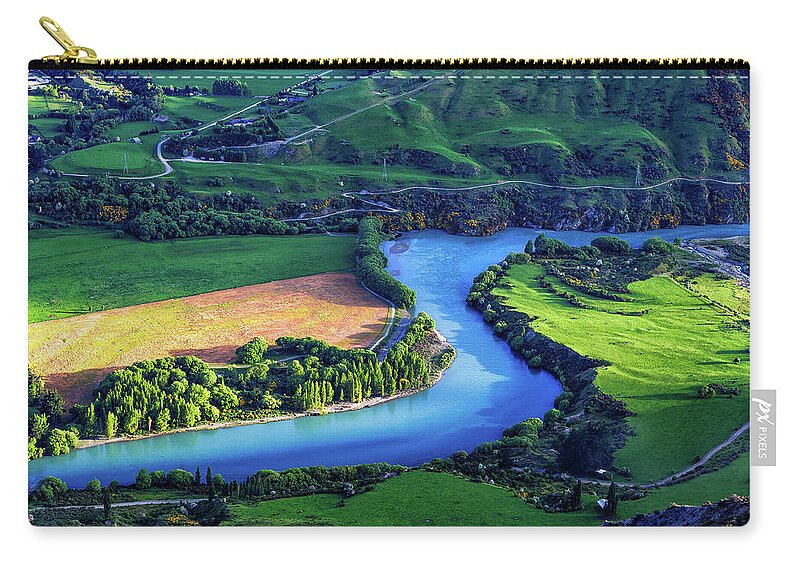 Tranquility Zip Pouch featuring the photograph Kawarua River At Dawn by Patrick Imrutai Photography