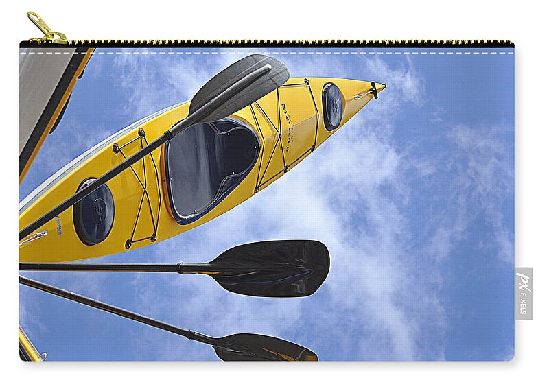 Scenic Zip Pouch featuring the photograph Kayak Art by AJ Schibig