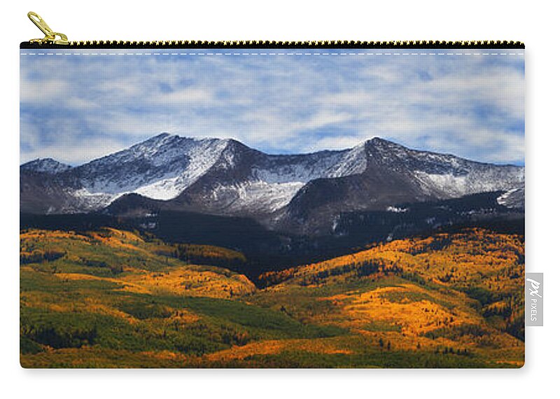 Kebler Pass Zip Pouch featuring the photograph Kebler Pass Fall Colors by Darren White