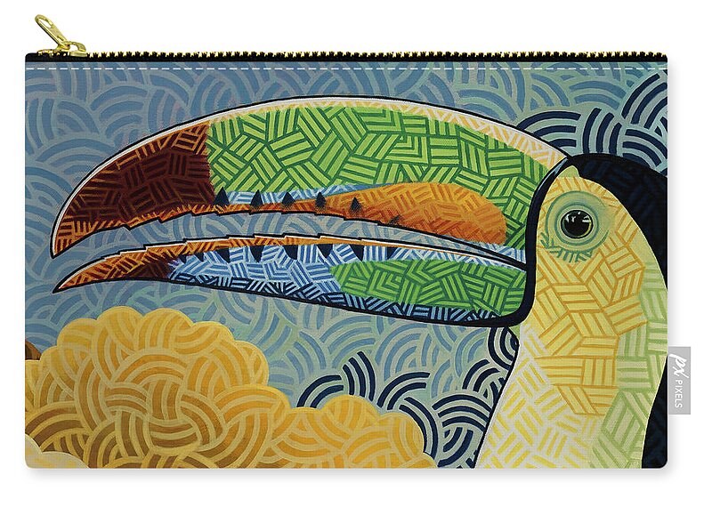 Toucan Zip Pouch featuring the painting Keel-billed Toucan by Nathan Miller