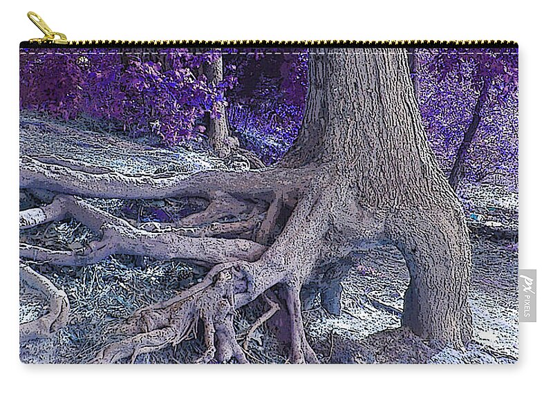 Trees Zip Pouch featuring the photograph Kentucky Lake Roots Blue by Lee Owenby