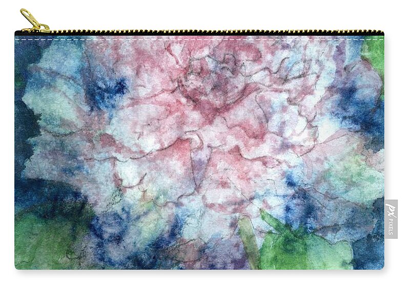 Flowers Zip Pouch featuring the painting Kerry's Peony by Barbara Jewell