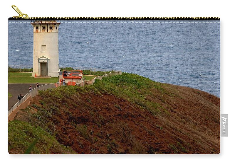 Hawaii Zip Pouch featuring the photograph Kilauea Lighthouse by Caroline Stella