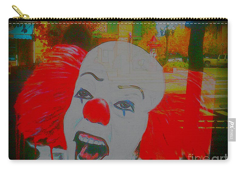  Zip Pouch featuring the photograph Killer Clowns in Fresco by Kelly Awad