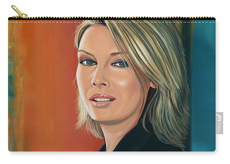Kim Wilde Zip Pouch featuring the painting Kim Wilde Painting by Paul Meijering