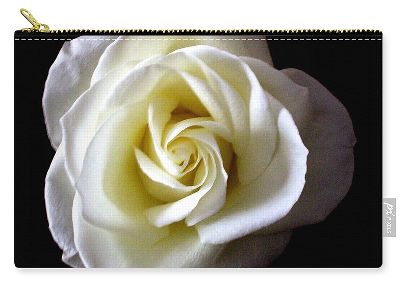 White Zip Pouch featuring the photograph Kiss of a Rose by Shana Rowe Jackson