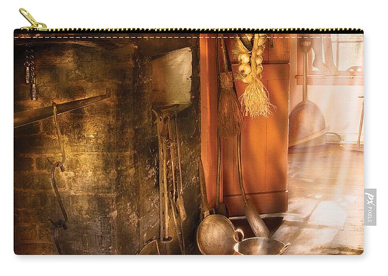 Chef Zip Pouch featuring the photograph Kitchen - Colonial Kitchen II by Mike Savad
