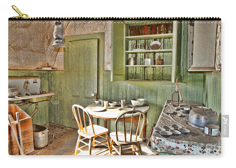 Kitchen Zip Pouch featuring the photograph Kitchen In Bodie By Diana Sainz by Diana Raquel Sainz