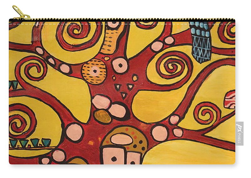 Klimt Zip Pouch featuring the painting Klimt Study Tree Of LIfe by Stefan Duncan