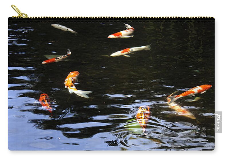 Koi Fish Zip Pouch featuring the photograph Koi Fish by Edward Hawkins II