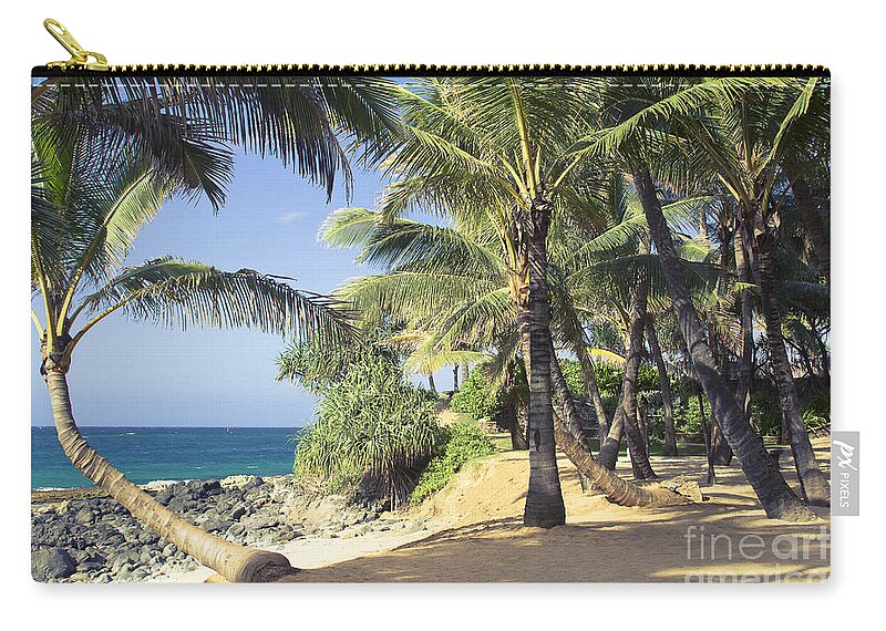  Zip Pouch featuring the photograph Kuau Cove Beach Paia Maui North Shore Hawaii by Sharon Mau