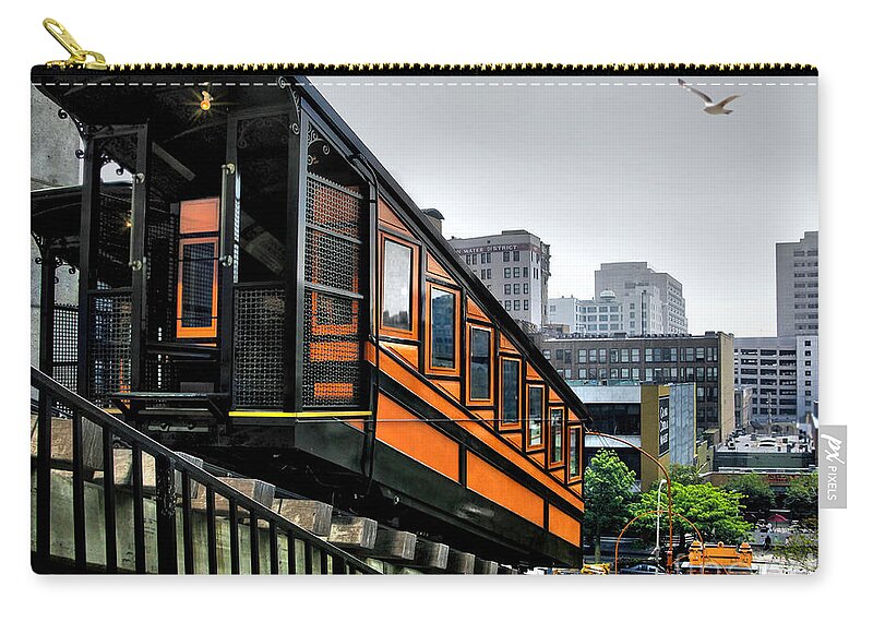 L A Angel's Flight Zip Pouch featuring the photograph Los Angeles Angels Flight by Jennie Breeze
