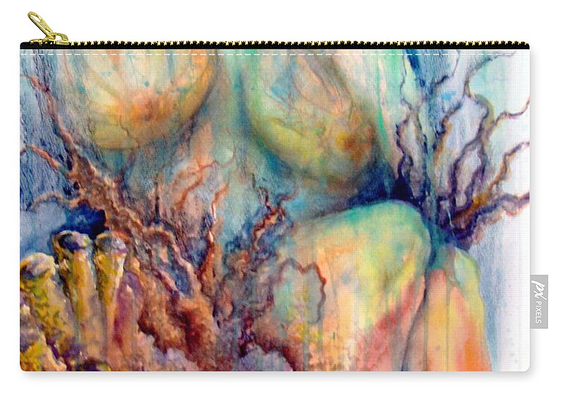 Ocean Zip Pouch featuring the painting Lady in the Reef by Ashley Kujan