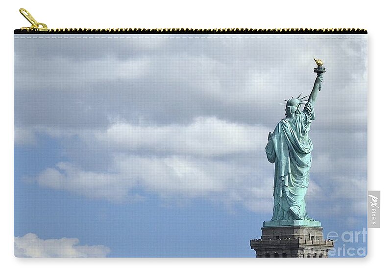 Statue Of Liberty Zip Pouch featuring the photograph Lady Liberty  1 by Allen Beatty