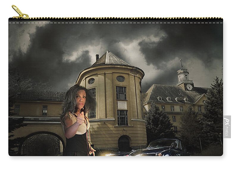 Car Zip Pouch featuring the digital art Lady of the night by Nathan Wright
