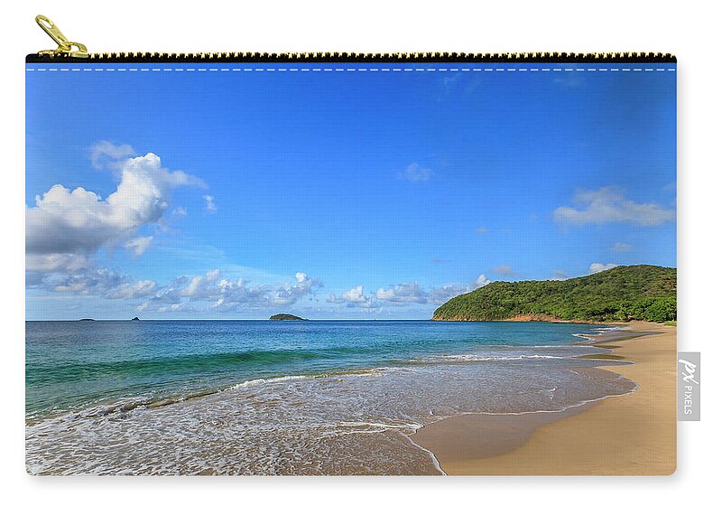 Water's Edge Zip Pouch featuring the photograph Lady Rock Bay, Mayreau by Flavio Vallenari