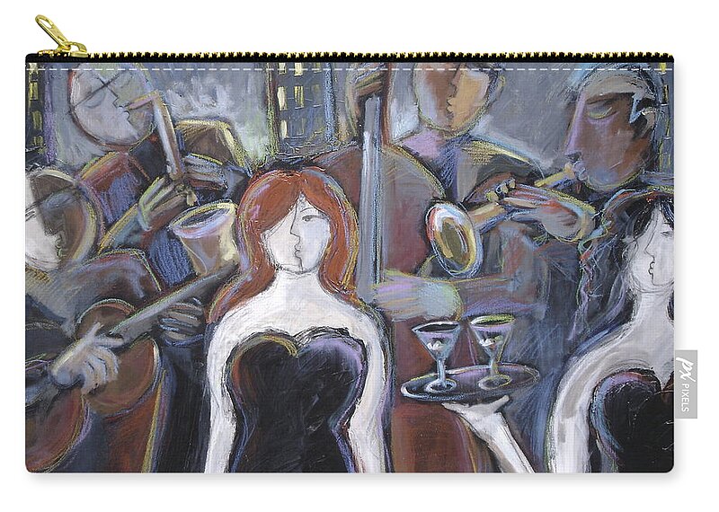 Jazz Singer Zip Pouch featuring the painting Lady Sings The Blues by Gerry High