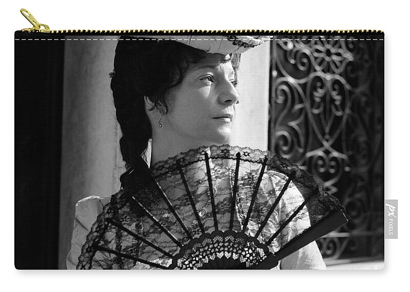 Venezia Carry-all Pouch featuring the photograph Lady with fan by Riccardo Mottola