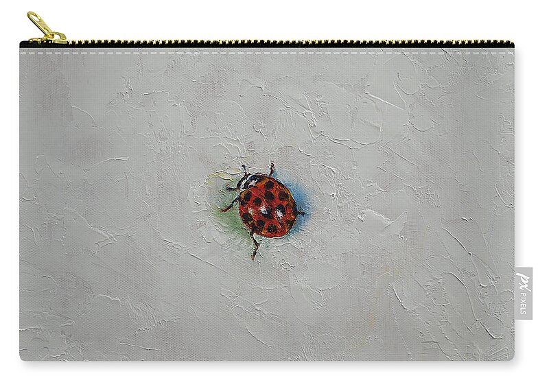 Ladybug Zip Pouch featuring the painting Ladybug by Michael Creese