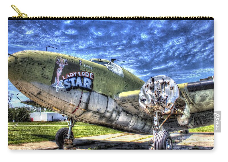 Airplane Zip Pouch featuring the photograph Lady Lode Star by Shannon Louder