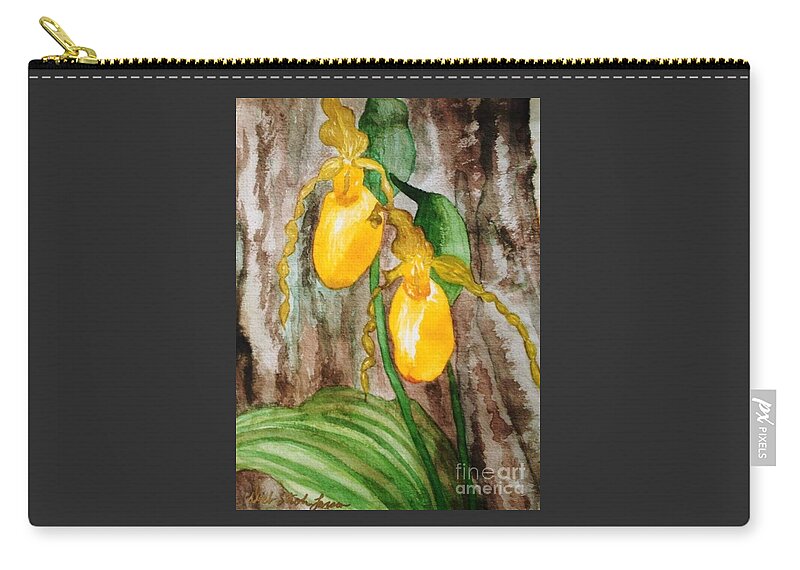 Lady Slippers Carry-all Pouch featuring the painting Ladyslippers by Deb Stroh-Larson