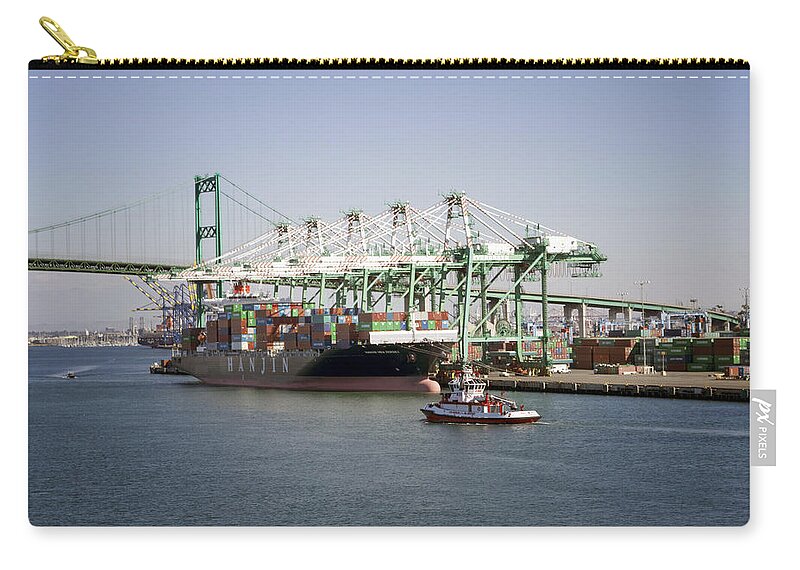 Lafd Zip Pouch featuring the photograph LAFD Fire Boat 2 San Pedro CA 03 by Thomas Woolworth