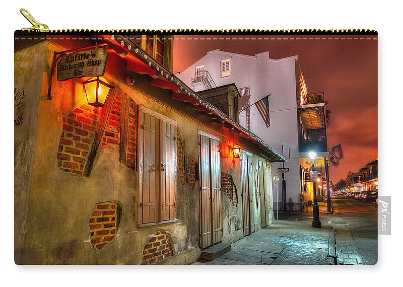 2014 Zip Pouch featuring the photograph Lafitte's Blacksmith Shop by Tim Stanley