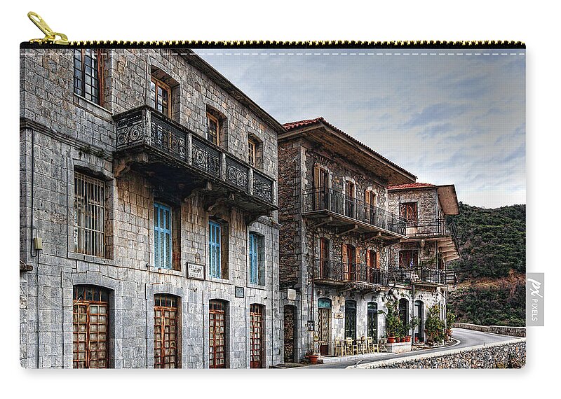 Architecture Zip Pouch featuring the photograph Lagadia - Greece by Constantinos Iliopoulos