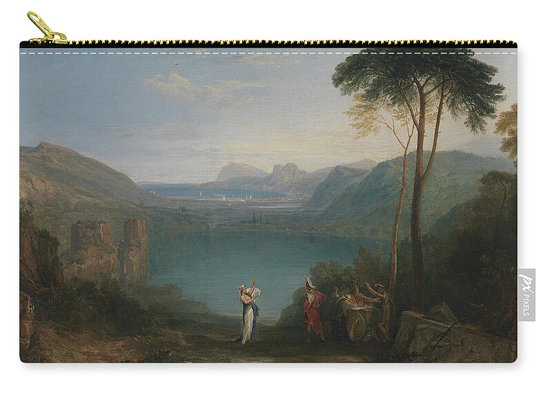 Turner Zip Pouch featuring the painting Lake Avernus by Pam Neilands