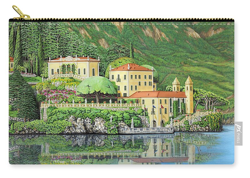 Lake Zip Pouch featuring the painting Lake Como Morning by Jane Girardot