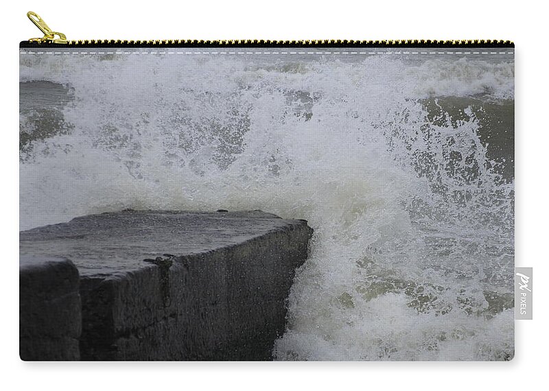 Horizontal Carry-all Pouch featuring the photograph Lake Erie Waves by Valerie Collins