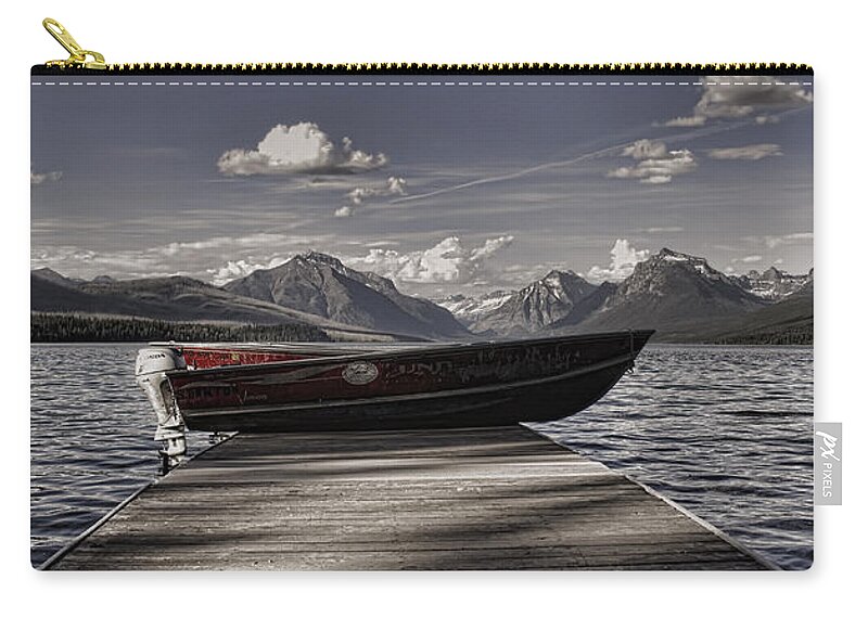 Painterly Zip Pouch featuring the photograph Lake McDonald by Ellen Heaverlo