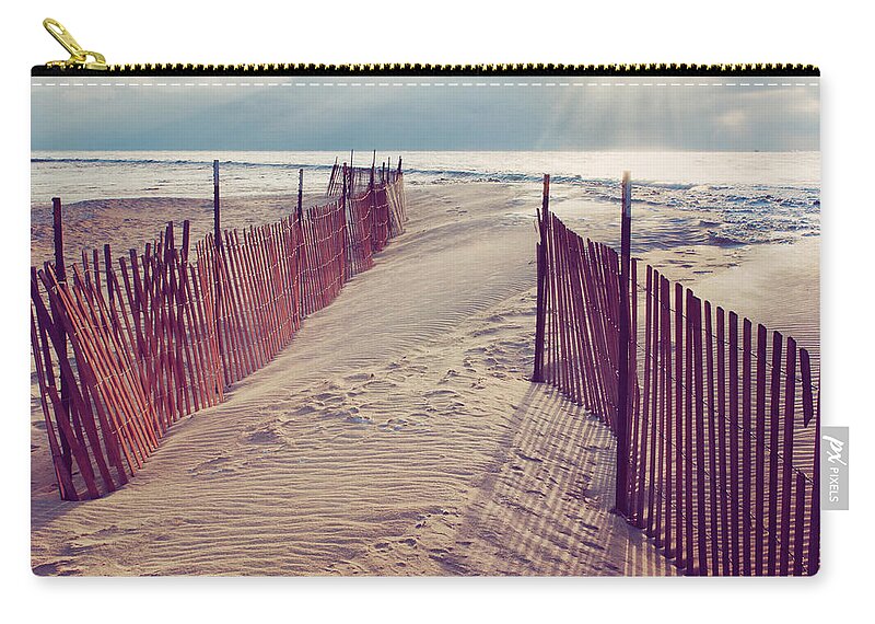 Tranquility Zip Pouch featuring the photograph Lake Michigan Beach by Trina Dopp Photography