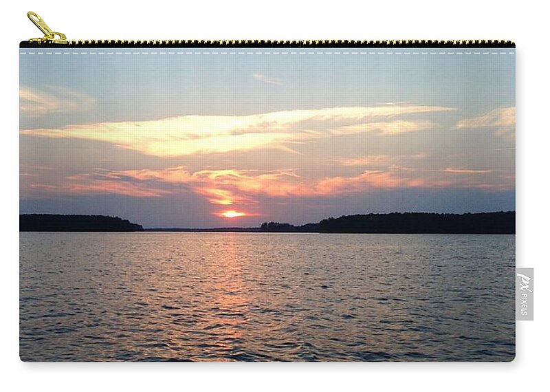 Lake Murray Zip Pouch featuring the photograph Lake Murray Sunset by M West