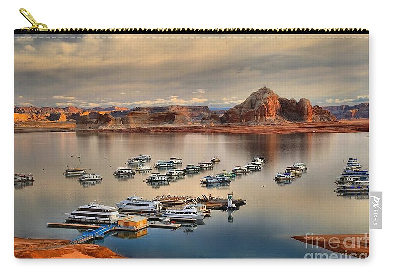 Lake Powell Zip Pouch featuring the photograph Lake Powell Reflections by Adam Jewell