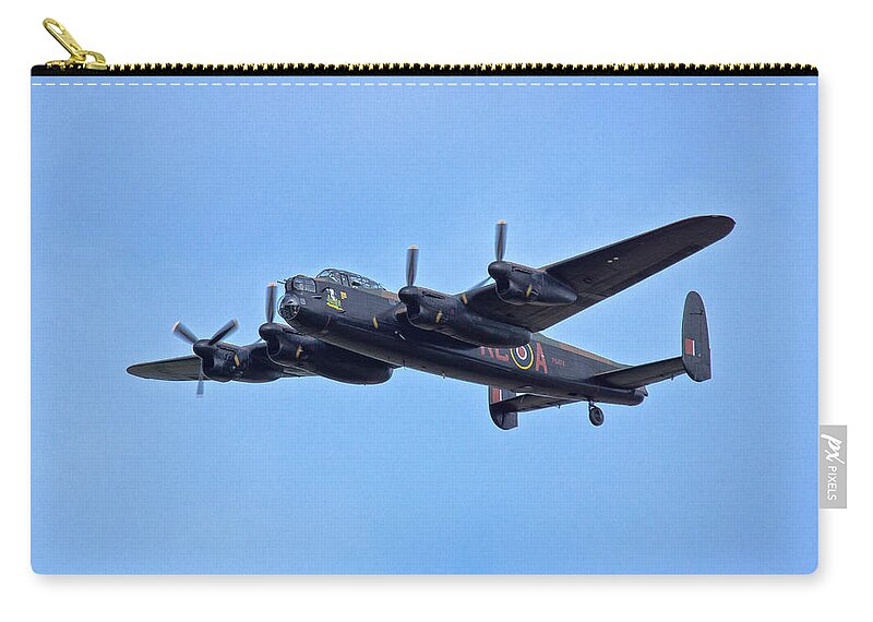 Lancaster Zip Pouch featuring the photograph Lancaster Bomber by Scott Carruthers