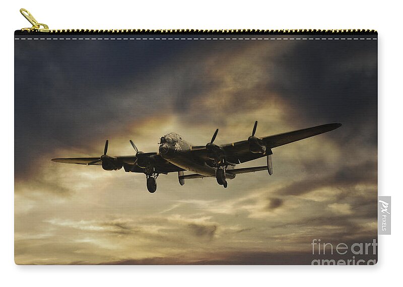 Lancaster Bomber Zip Pouch featuring the digital art Lancaster Spirit by Airpower Art
