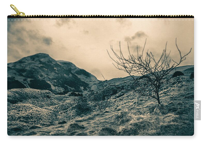 hill Top Zip Pouch featuring the photograph Land of Scotland by Lenny Carter